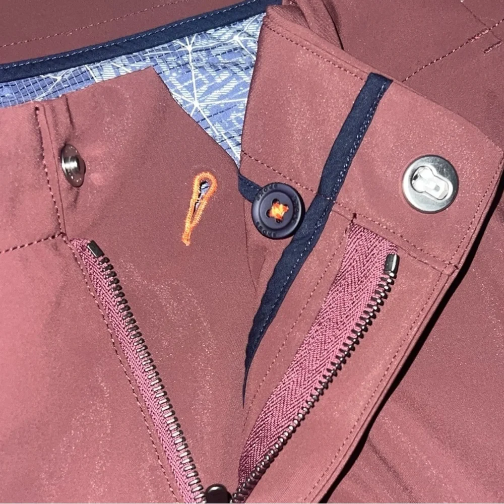 SPOKE Techwear Lite Urban Utility, Performance Pants, Waist 35 Maroon Red